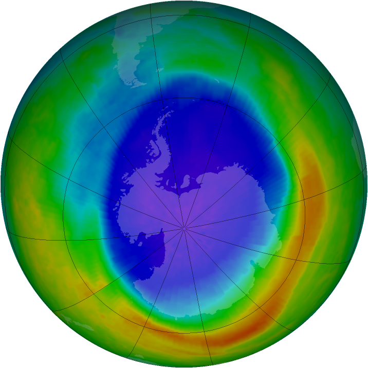 Antarctic ozone map for 26 September 2004